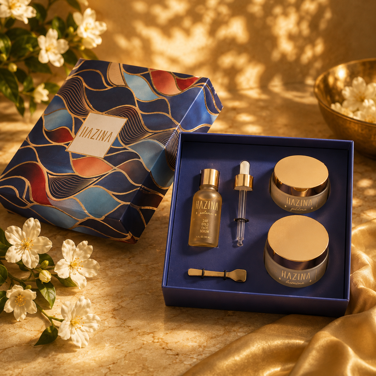 Glow Ritual Box | 24K Gold Skincare Gift Set | HAZINA – Hazina Beauty