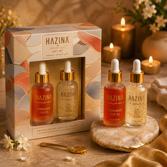 Glow Duo Ritual Set | Day & Night Gold Serum Duo + Free Kansa Wand